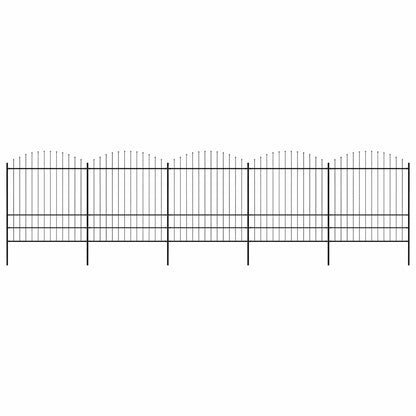 vidaXL Garden Fence with Spear Top Steel 838x200 cm Black 1