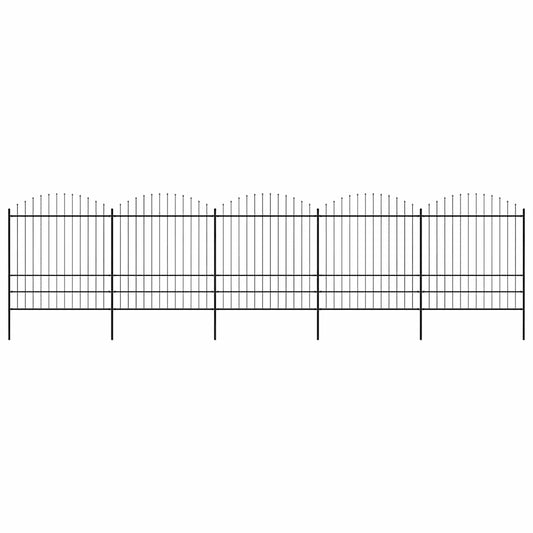 vidaXL Garden Fence with Spear Top Steel 838x200 cm Black 1