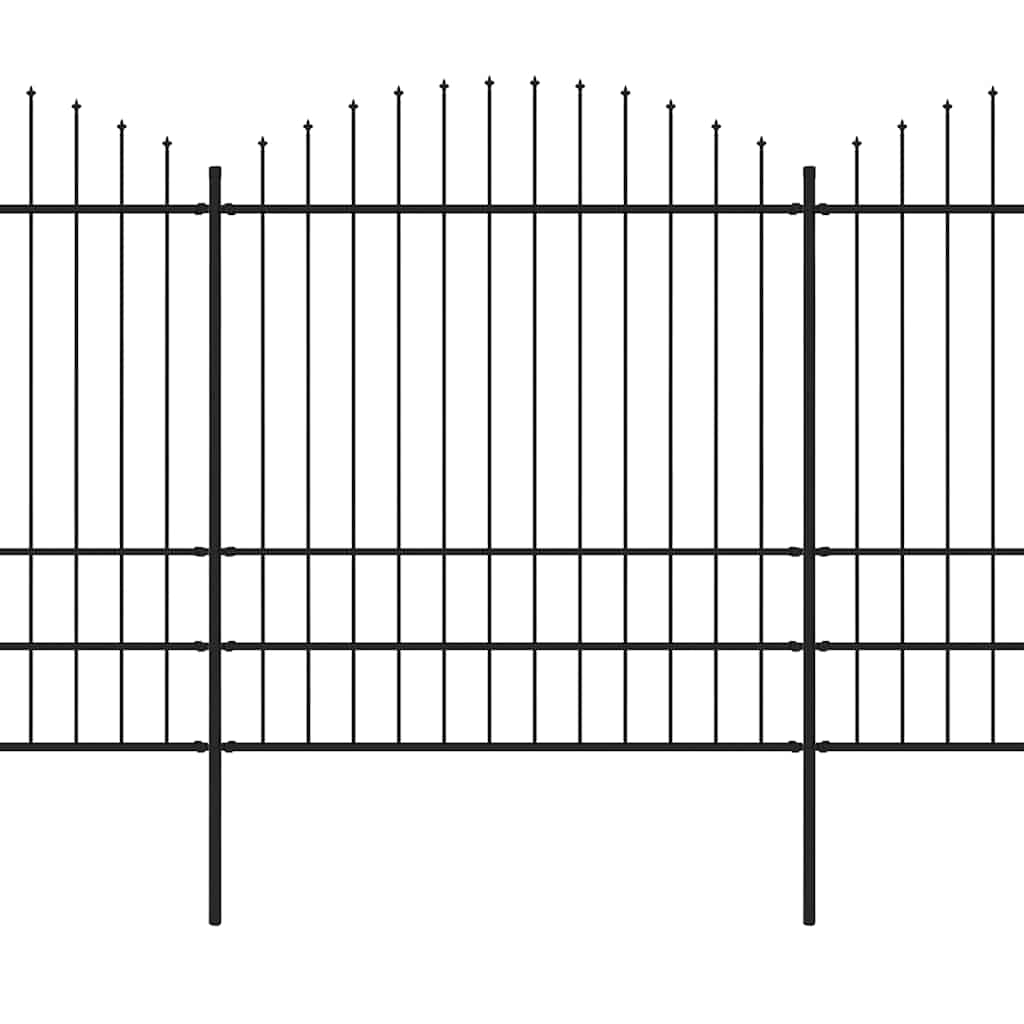 vidaXL Garden Fence with Spear Top Steel 838x200 cm Black 2