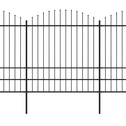 vidaXL Garden Fence with Spear Top Steel 838x200 cm Black 2