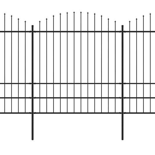 vidaXL Garden Fence with Spear Top Steel 838x200 cm Black 2