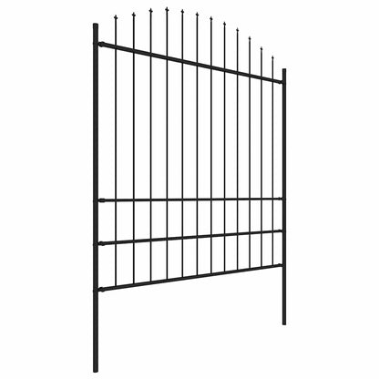 vidaXL Garden Fence with Spear Top Steel 838x200 cm Black 3