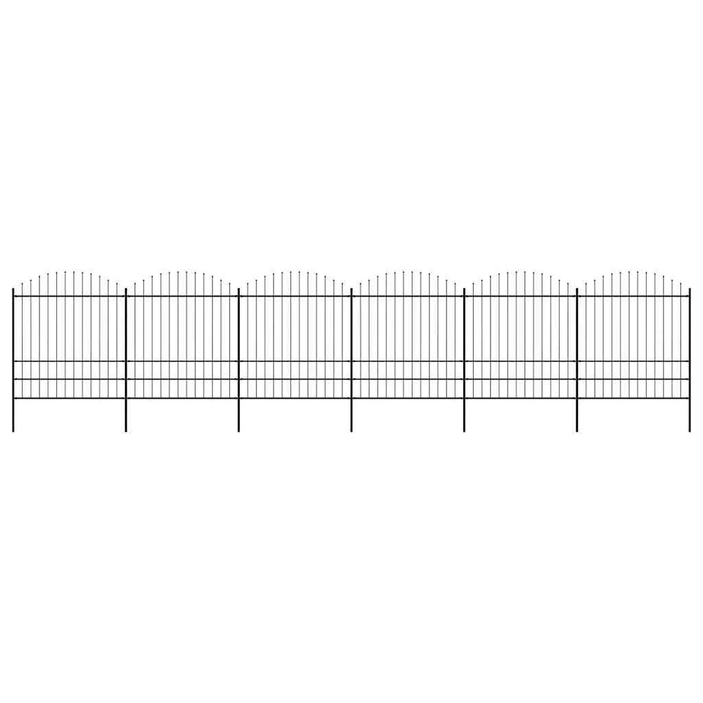 vidaXL Garden Fence with Spear Top Steel 1005x200 cm Black