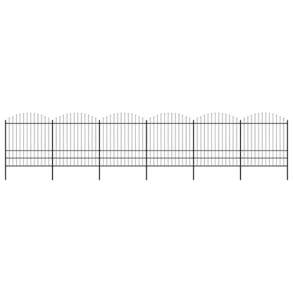 vidaXL Garden Fence with Spear Top Steel 1005x200 cm Black 1