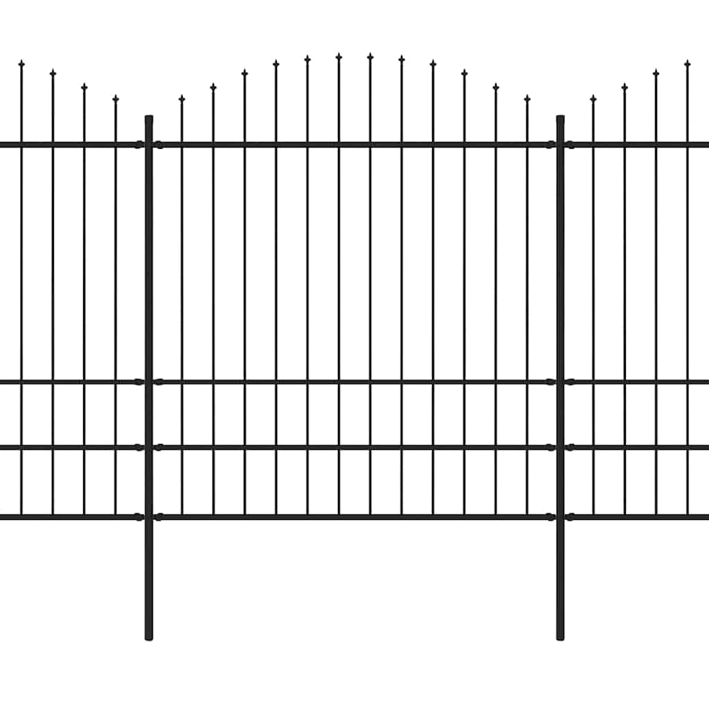 vidaXL Garden Fence with Spear Top Steel 1005x200 cm Black 2