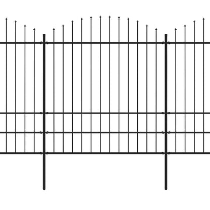 vidaXL Garden Fence with Spear Top Steel 1005x200 cm Black 2