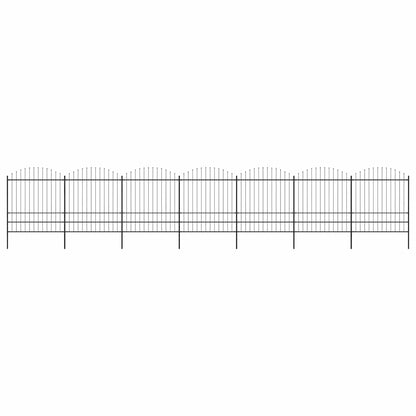 vidaXL Garden Fence with Spear Top Steel 1172x200 cm Black 1