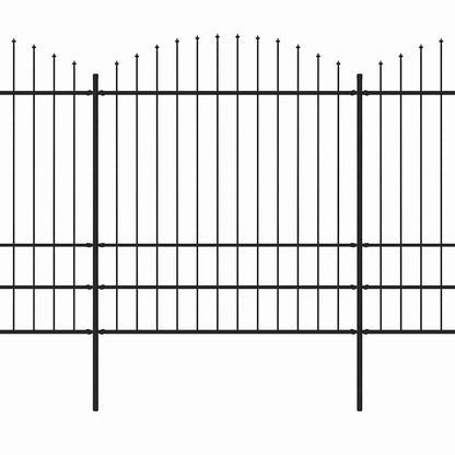 vidaXL Garden Fence with Spear Top Steel 1172x200 cm Black 2
