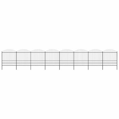 vidaXL Garden Fence with Spear Top Steel 1339x200 cm Black 1