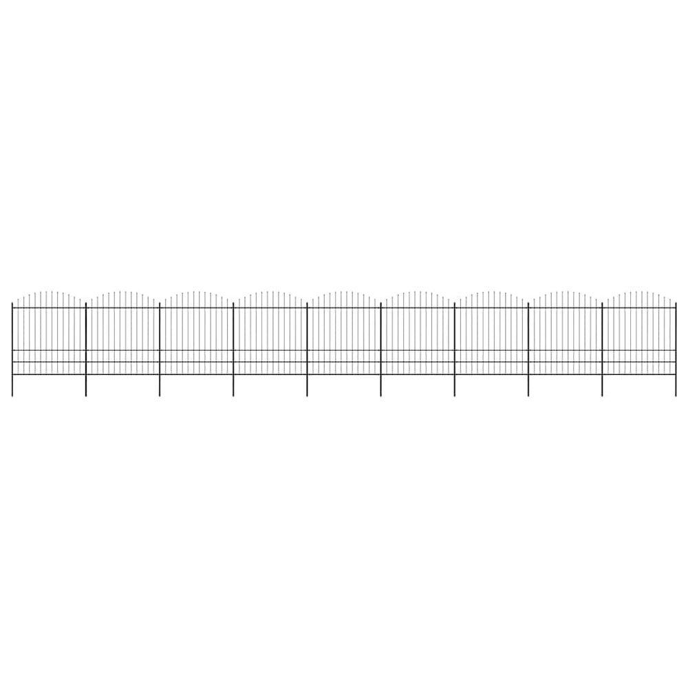 vidaXL Garden Fence with Spear Top Steel 1506x200 cm Black