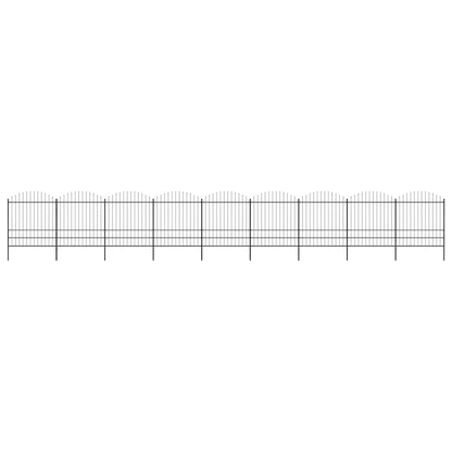 vidaXL Garden Fence with Spear Top Steel 1506x200 cm Black 1