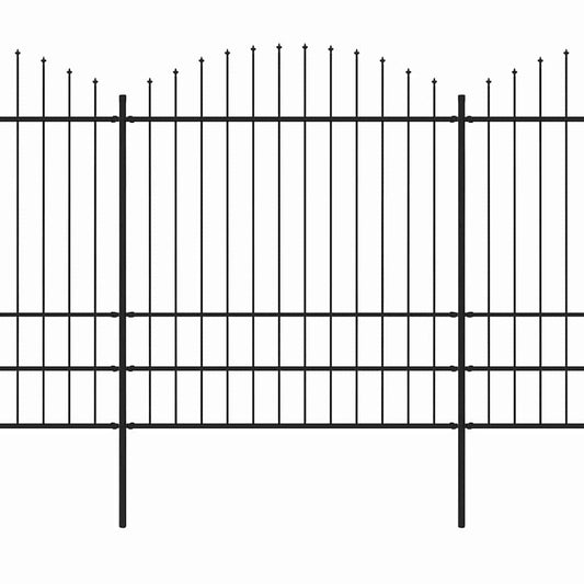 vidaXL Garden Fence with Spear Top Steel 1673x200 cm Black 2