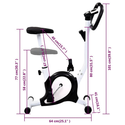 vidaXL Exercise Bike with Belt Resistance Black