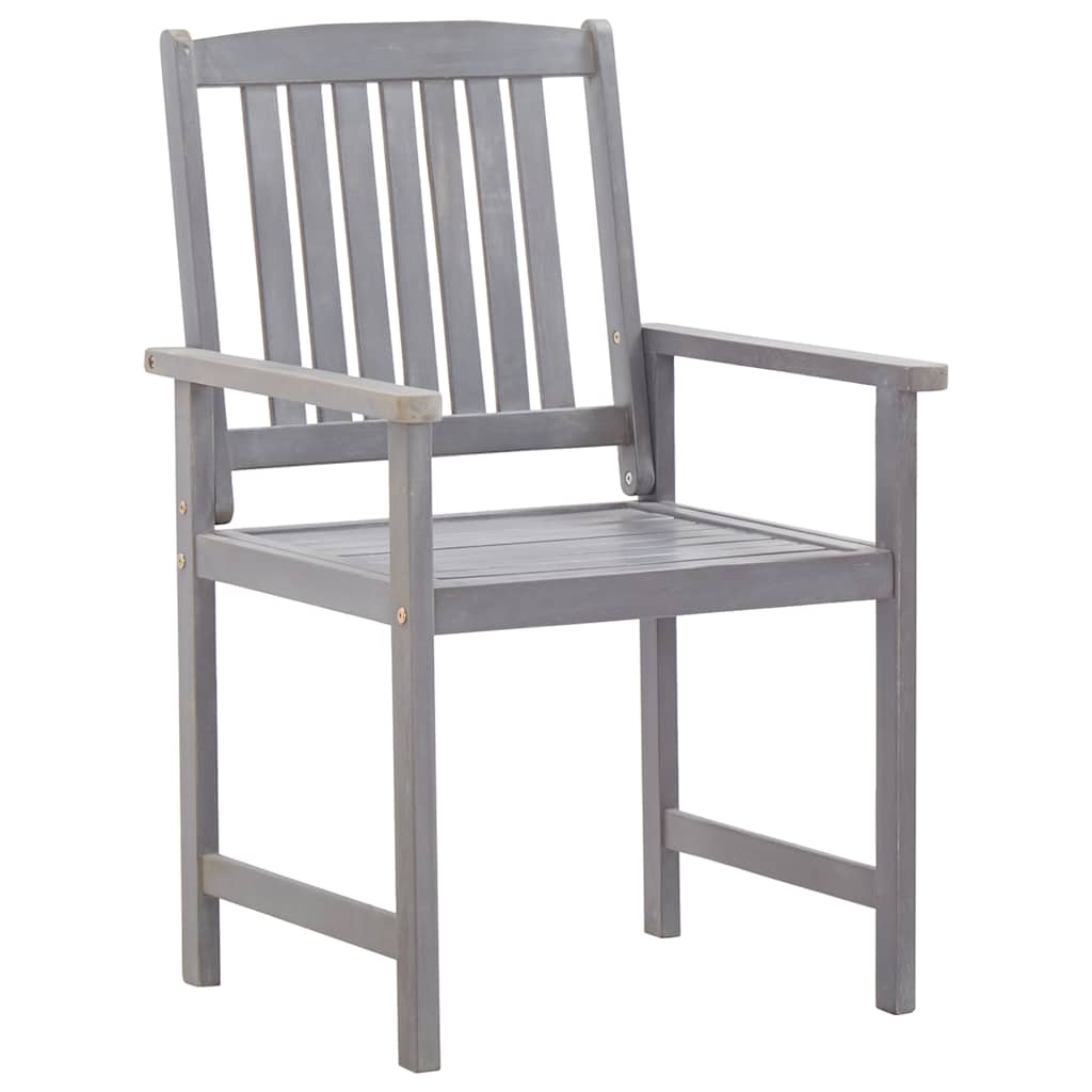 vidaXL 7 Piece Outdoor Dining Set Grey Wash Solid Acacia Wood 3