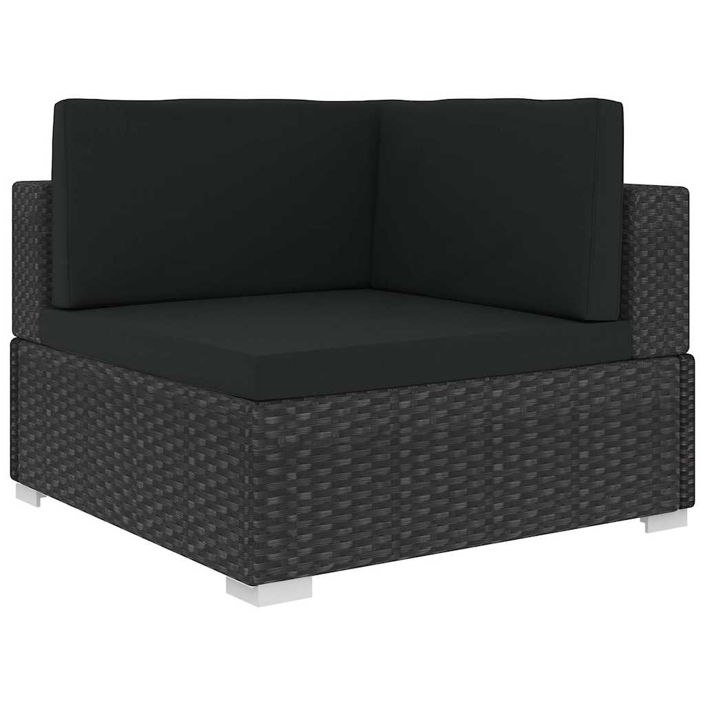 46746 vidaXL 6 Piece Garden Lounge Set with Cushions Poly Rattan Black 4