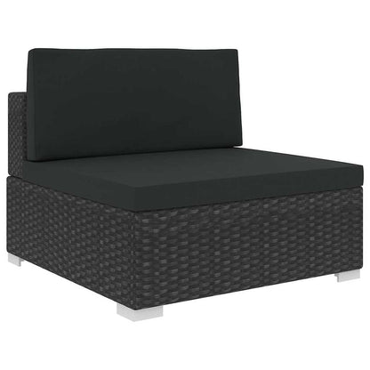 46746 vidaXL 6 Piece Garden Lounge Set with Cushions Poly Rattan Black 5