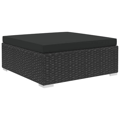 46746 vidaXL 6 Piece Garden Lounge Set with Cushions Poly Rattan Black 6