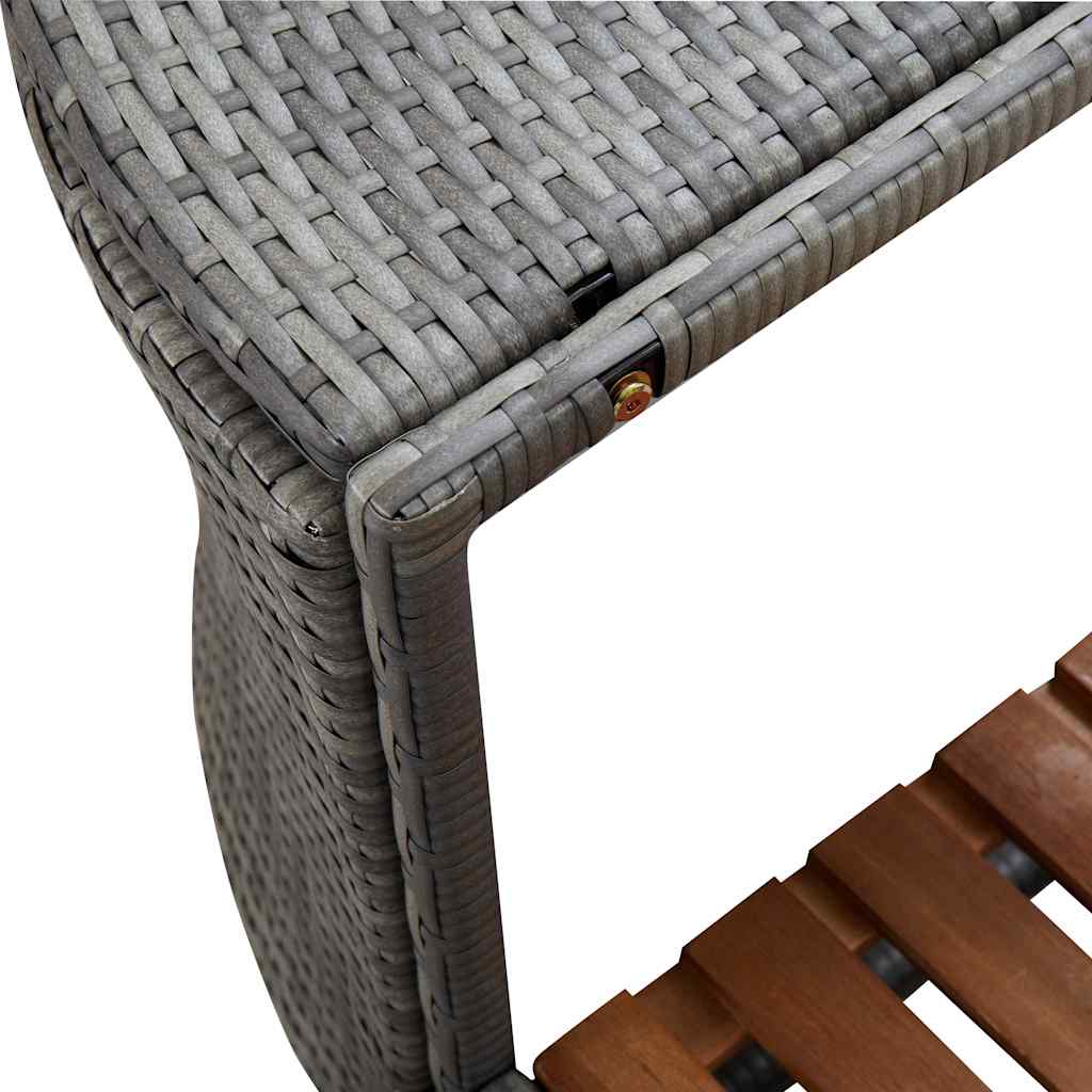 vidaXL Spa Surround | Grey | PE rattan, powder-coated steel, solid acacia wood 5