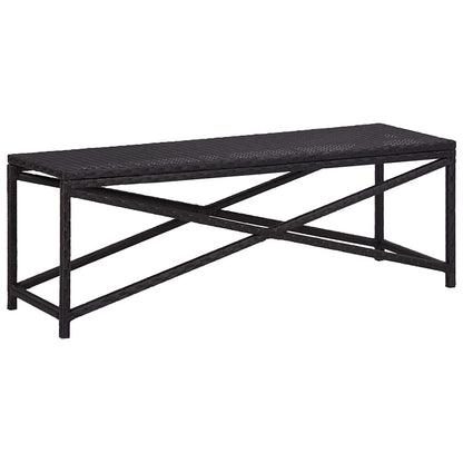 Garden Bench Poly Rattan Black