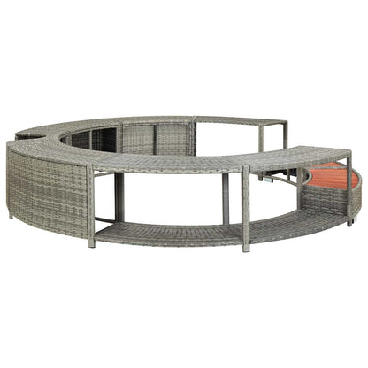 vidaXL Hot Tub Surround Grey Poly Rattan 2