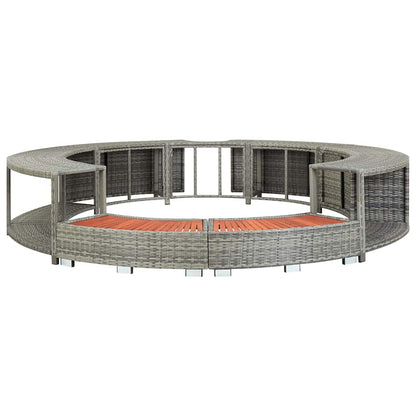 vidaXL Hot Tub Surround Grey Poly Rattan 4