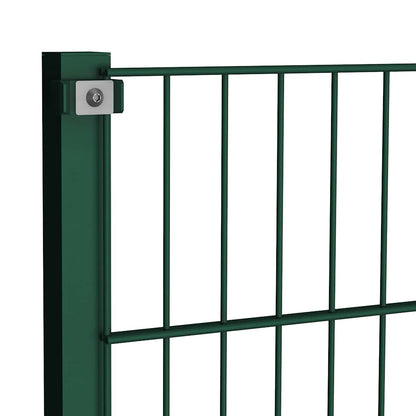 vidaXL Fence Panel with Posts Iron 1040x80 cm Green 4