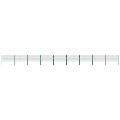 vidaXL Fence Panel with Posts Iron 1557,5x80 cm Green 1
