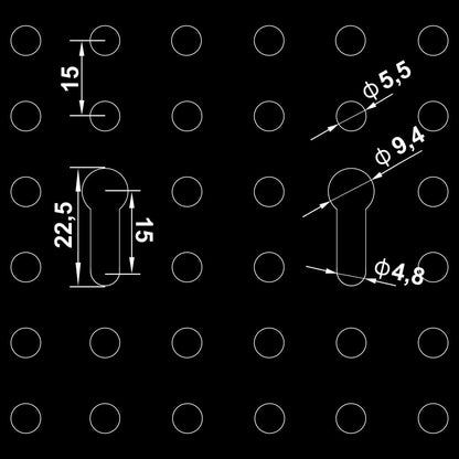 vidaXL Wall-mounted Peg Boards 3 pcs 40x58 cm Steel