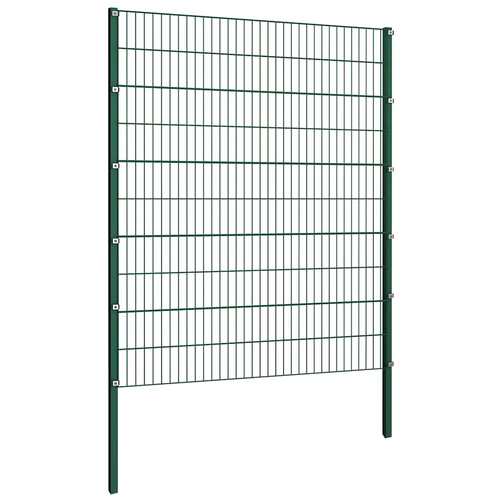 vidaXL Fence Panel with Posts Iron 867x200 cm Green 3