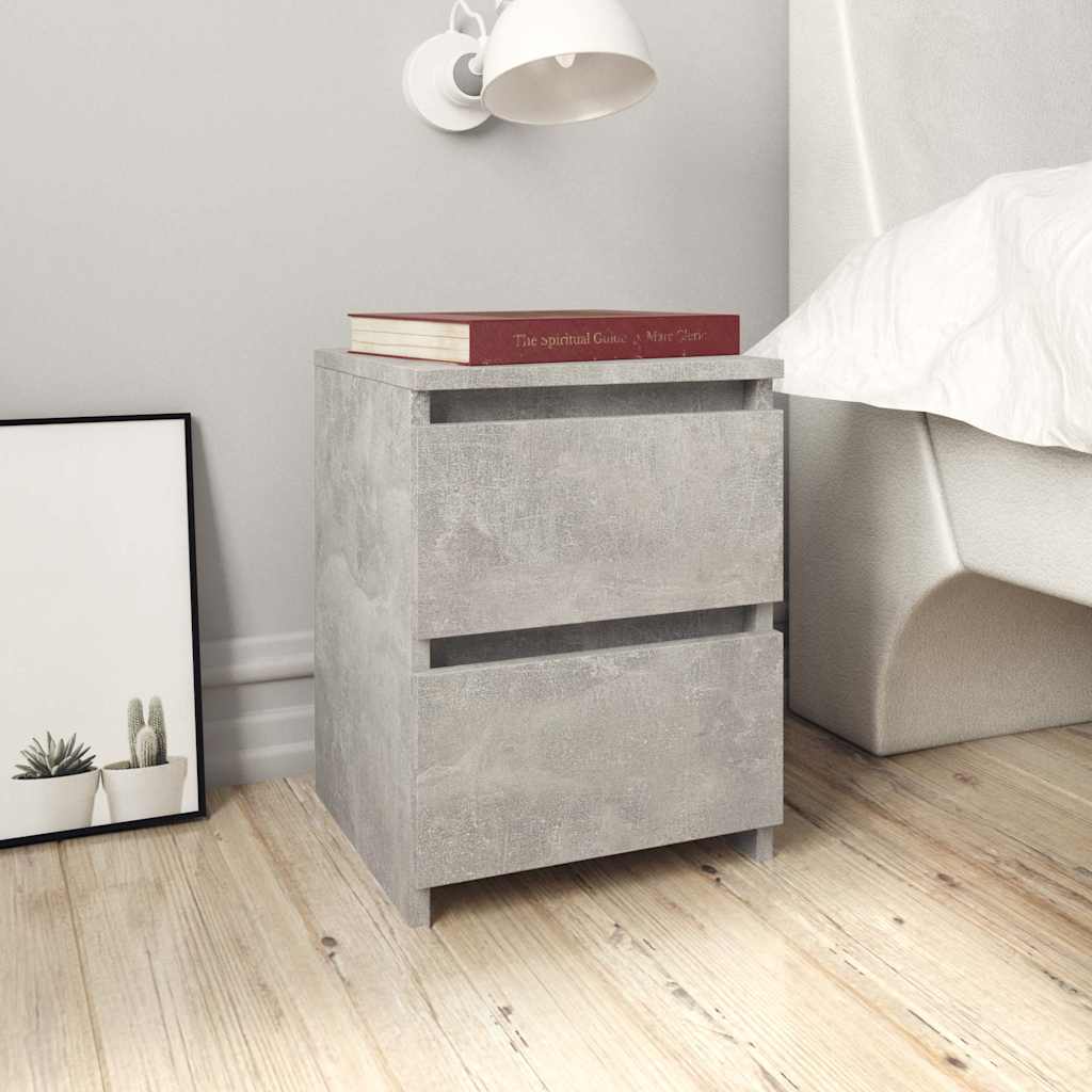 Bedside Cabinet 30x30x40 cm Engineered Wood Concrete grey