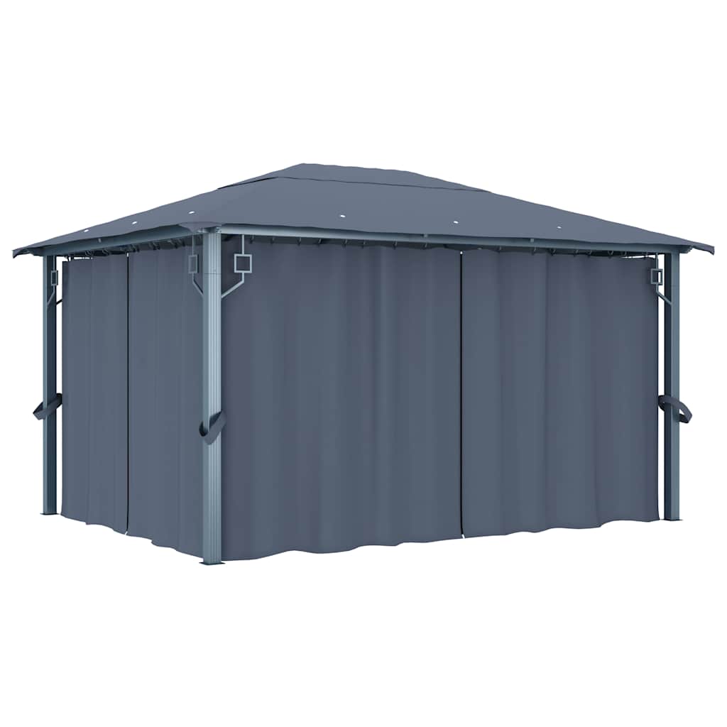 vidaXL Gazebo with Curtain 400 x 300 cm Anthracite Aluminium 1