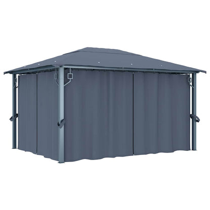 vidaXL Gazebo with Curtain 400 x 300 cm Anthracite Aluminium 1