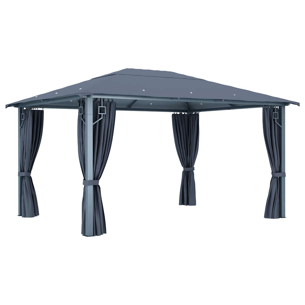 vidaXL Gazebo with Curtain 400 x 300 cm Anthracite Aluminium 4