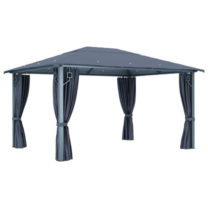vidaXL Gazebo with Curtain 400 x 300 cm Anthracite Aluminium 4