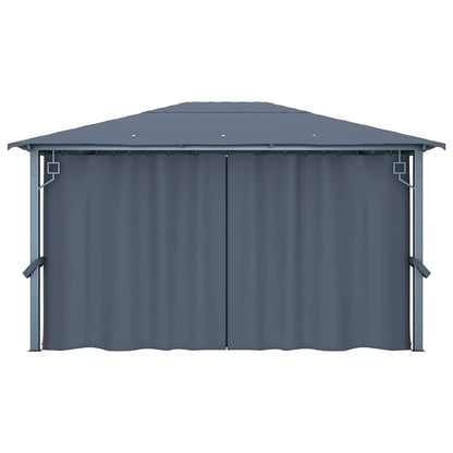 vidaXL Gazebo with Curtain 400 x 300 cm Anthracite Aluminium 6