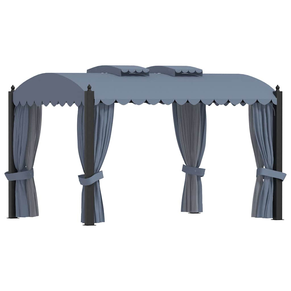 vidaXL Gazebo with Curtains 3x4 m Anthracite Steel