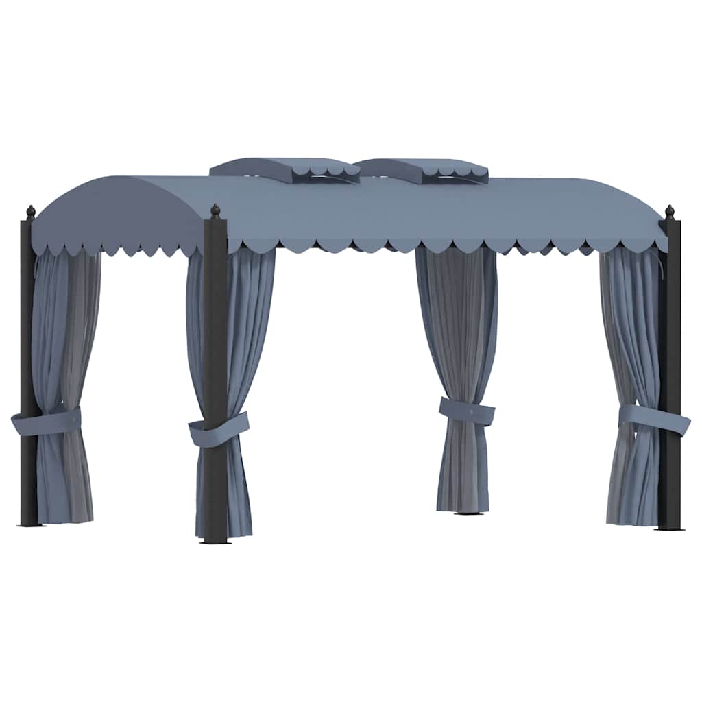 vidaXL Gazebo with Curtains 3x4 m Anthracite Steel 1