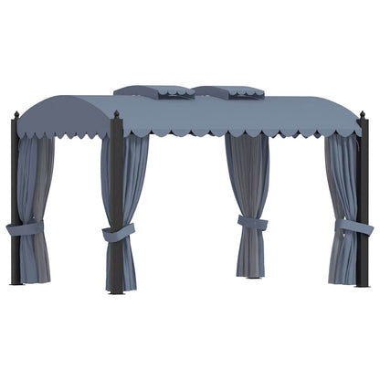 vidaXL Gazebo with Curtains 3x4 m Anthracite Steel 1
