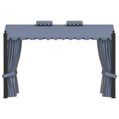 vidaXL Gazebo with Curtains 3x4 m Anthracite Steel 2