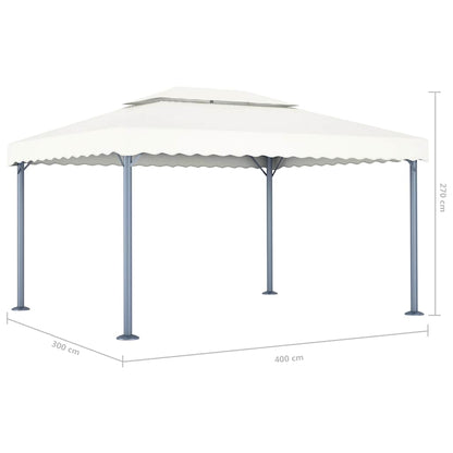 48062 vidaXL Gazebo 400x300 cm Cream Aluminium 5