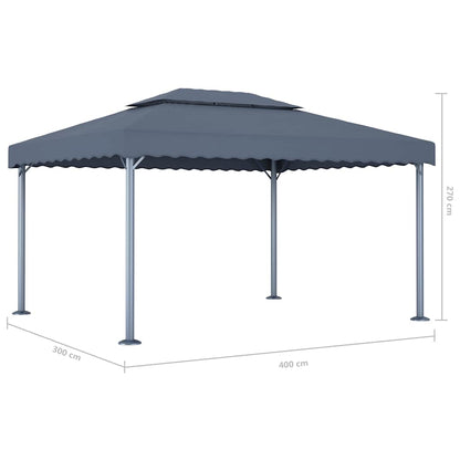 vidaXL Gazebo | Anthracite | Aluminium | 400x300 cm | UV-resistant materials 5