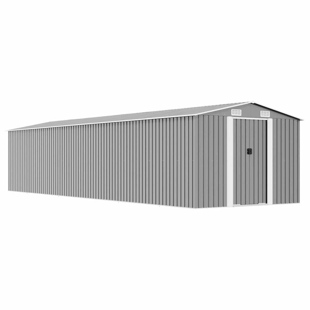 47033 vidaXL Garden Shed Grey 257x779x181 cm Galvanised steel 1