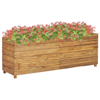 vidaXL Raised Bed 150x40x55 cm Solid Wood Teak and Steel