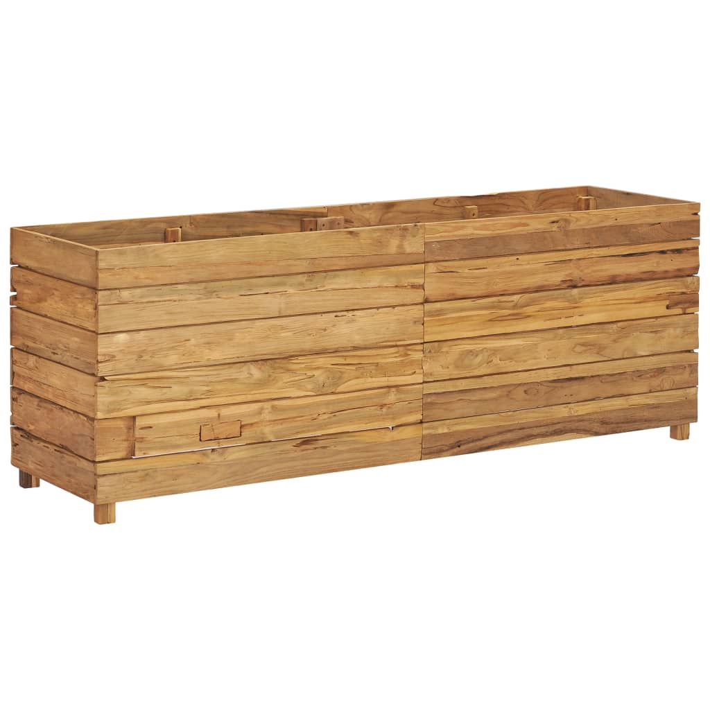 vidaXL Raised Bed 150x40x55 cm Solid Wood Teak and Steel