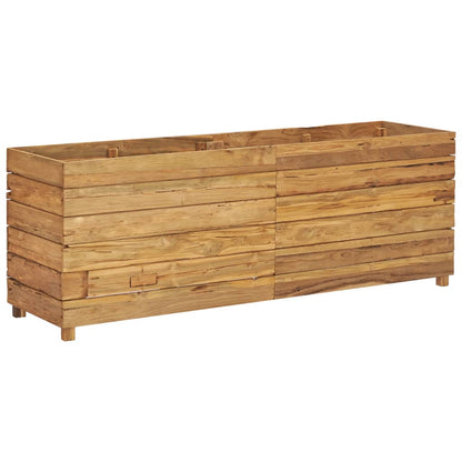 vidaXL Raised Bed 150x40x55 cm Solid Wood Teak and Steel