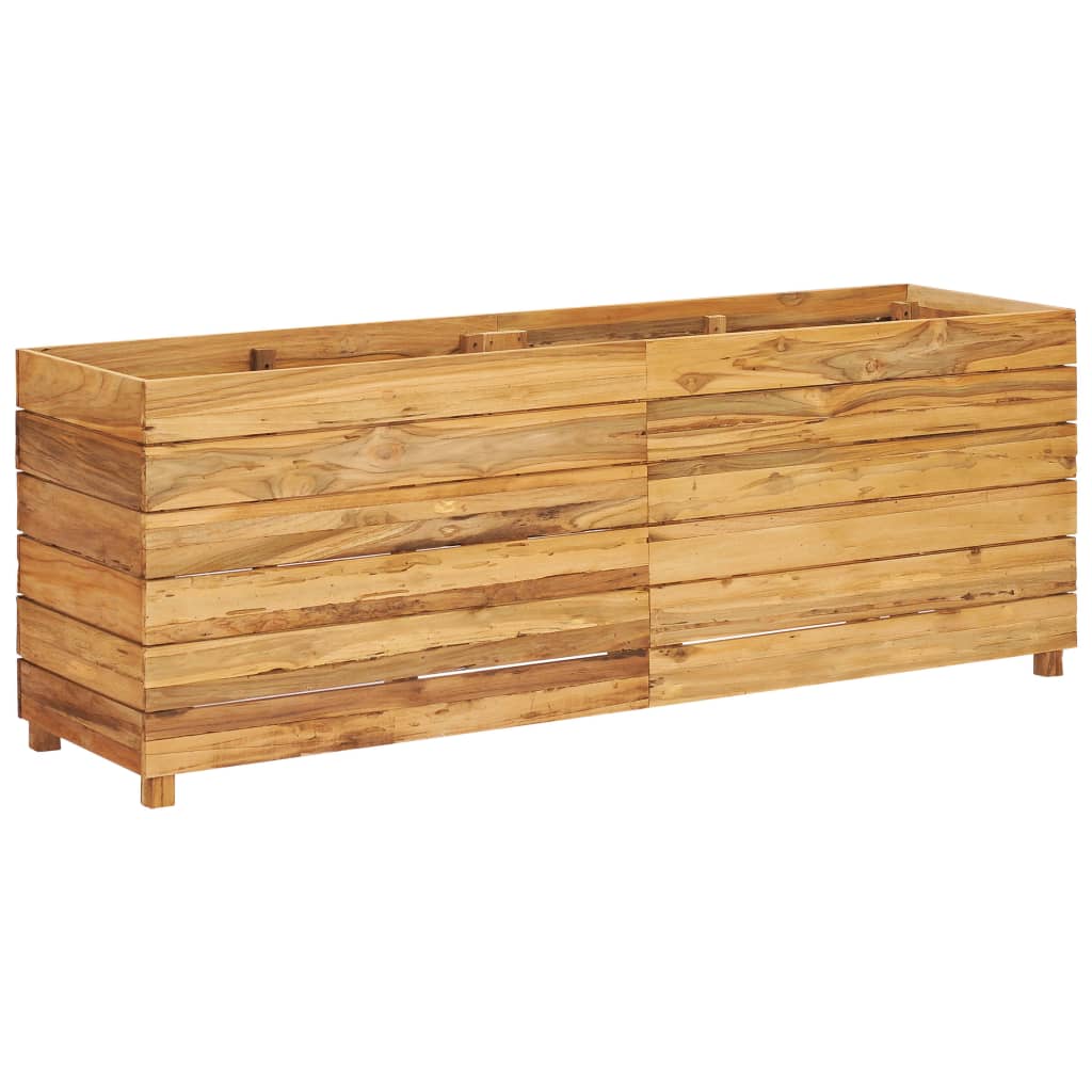 vidaXL Raised Bed 150x40x55 cm Solid Wood Teak and Steel