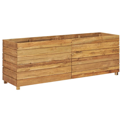 vidaXL Raised Bed 150x40x55 cm Solid Wood Teak and Steel