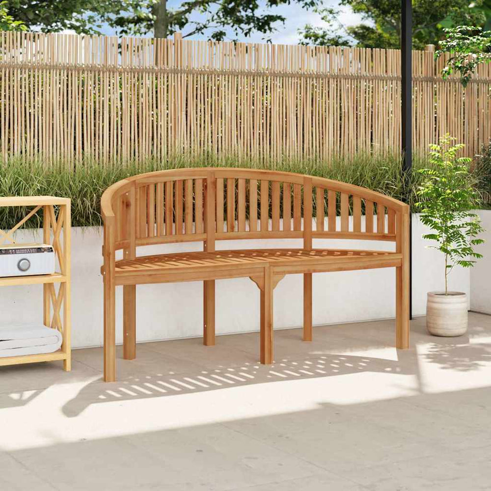 vidaXL Banana Bench Solid Teak Wood