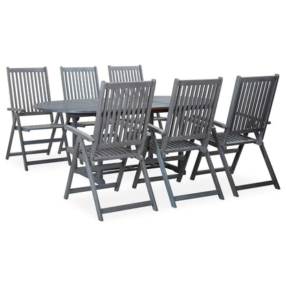 5 Piece Garden Dining Set Solid Wood Acacia 6 Oval