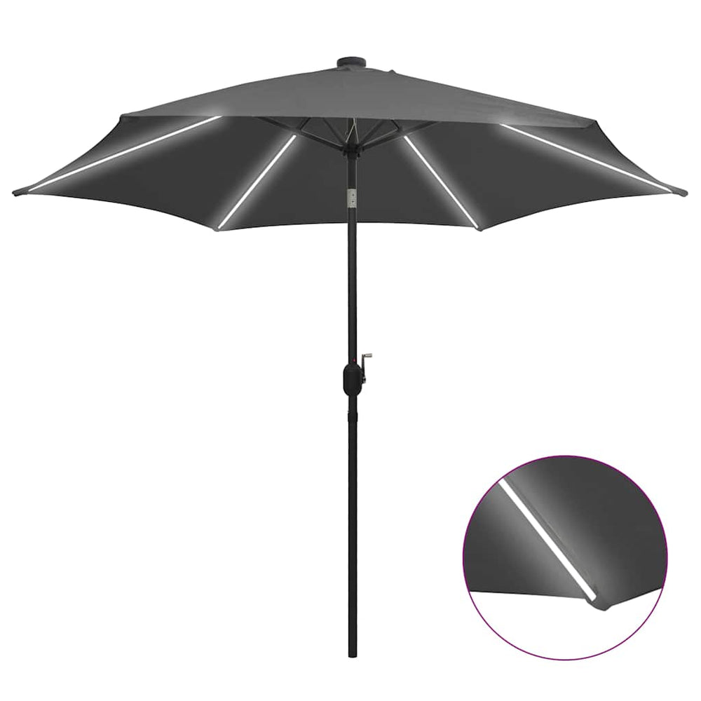 vidaXL Garden Parasol with LED Lights&Aluminium Pole 300 cm